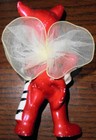 A Very Rare Vintage Christmas Pixie Bug Elf Figurine  Black   White Cane