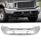 Chrome Front Bumper Face Bar For 2000-2004 F250 F350 Super Duty W o Molding Hole