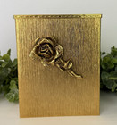 Vintage Hollywood Regency Stylebuilt Gold Tone W rose Detail Tissue Box Cover