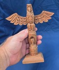 Old Vintage Hand Carved Signed Northwest Coast Native American Indian Totem