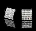2 20ct Round Cut Lab Created Diamond Men s Shirt Cufflink 14k White Gold Plated