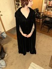 Vintage Black Velvet Formal Hooded Cape