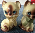 Inarco Mcm Ceramic Siamese Kittens Salt   Pepper Shakers Set Usa
