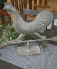 Antique Gray Metal Rooster Weathervane Vintage Style Farmhouse Decor Sculpture