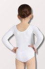 Nwt Capezio Children s Team Basics Long Sleeve Nylon-lycra Leotard In White
