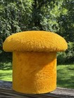 Vintage 70s Mcm Yellow Mushroom Shaped Footstool Hassock Ottoman Seat
