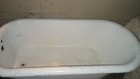 Vintage Cast Iron Freestanding Bathtub  White Rectangular  Left Drain