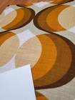 Awesome Rare Vintage Mid Century Retro 70s Tan Brn Swirl Spheres Op Art Fabric 