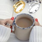 I Fvcking Love You Engraved Ring Stainless Steel Spiral Promise Rings For Women