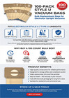 100 Vacuum Cleaner Bags For Electrolux Upright    Style U  Type U