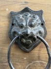 Antique Old Cast Iron Lion Figure Shape Door Knocker