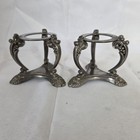 2 Vintage Godinger Silver Art Co Floating Orb Candle Holder Stands Silverplate 