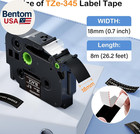 18mm Black Label Tape Tze-345 Compatible With Brother P Touch Tz Tape 18mm 0 7 L
