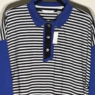 Nwt Vintage 90s The Mens Store Sears Mens Xl Black Blue Long Sleeve Polo  a 