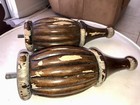 Pair Large Turned Wood Finials Vintage Architectural Salvage Furniture