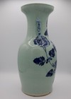 19th C  Chinese Antique Blue   White  Celadon Porcelain Vase W phoenix Motif