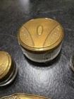 Antique 4 Piece Vanity Dresser Make Up Set Brush Jars Accessories See Pictures 