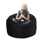 3 Feet Bean Bag Chair  Memory Foam Filled  Removable Cover  Bean Bag Black