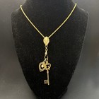 Vintage 12k Gold Filled Watch Chain Fob  10k Slide  Swivel Dog Clip  Heart  Key