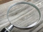 Vintage 3 5    Unbranded Magnifying Glass Black Octagonal Bakelite  Handle Japan