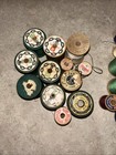 Vintage Wooden Thread Spools - 35 Spools J p  Coats Clark  Empy   With Thread