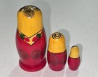 Vintage Wooden Hand-painted Matryoshka 3 Piece 2 75  Russian Nesting Dolls