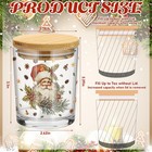 Ziliny 12 Pack Christmas Glass Candle Jar With Lid  7 Oz Retro Empty Jar