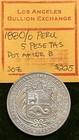 1880 0 Peru Silver 5 Pesetas
