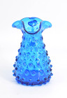 Vintage Empoli Hobnail Seed Pod Spike Blue Handled Pitcher Vase 5 75 