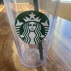 2012 Starbucks Reusable Clear Plastic Insulated Cup 16 Oz Grande Tumbler straw