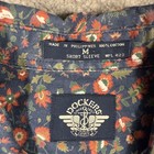 Vintage 90s Dockets Flower Short Sleeve Button Up Shirt Size Medium Vtg