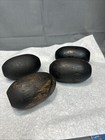 4 Vintage Wooden Marine Fish Net Floats Buoy Oblong  Wood Nautical Beach
