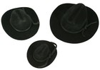 Mini Black Felt Cowboy Hat Western Wedding Party Favor Choose Size   Pack Amount