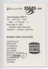 1986 Burger King Huntsville Stars John Cox M5x