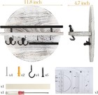 Gurfuy Key Holder For Wall With Shelf - Wood Mail Organizer And Rack With Shelf 