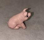 Miniature Pink Resin Pig Piggy Piglet Sitting Up Figure Figurine
