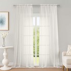 Elegant Ivory Sheer Curtains 96  Long - 2 Panel Set  Rod Pocket Voile Drapes For