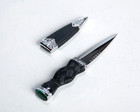 7 25  Celtic Small Sgian Dubh Scottish Dagger   Green  gemstone   Scabbard