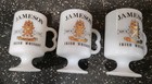 Lot Of 3  Jameson Irish Whiskey Milk Glass Pedestal Mugs Cups Handles Gold Logos