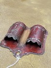 Antique Vintage Tin Dual Match Wall Mount Safe Holder Red