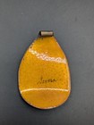Vintage Moderist Enamel Art Over Copper Pendant Artist Signed Large Statement 