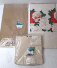 Vintage Santa Christmas Party 2 Paper Table Cover Tablecloths   12 Napkins