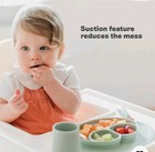 Mini Mat Pewter 6-12 Months Silicone Suction Placemat Divided Plate Baby