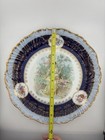 Antique Decorative Porcelain Dish With Hand-painted Floral And Figurative Scene