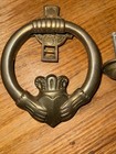 Door Knocker Vintage Brass Irish Celtic Claddagh With Cross - See Pictures