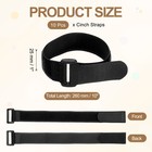 10pcs  Reusable Cinch Straps 1 x10  Hook And Loop Cable Securing Straps Black