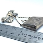 Vintage Sterling Silver Miniature Pillbox Trinket Purse Brooch