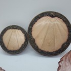 Vintage Pink Glass Vanity Jars Set 2 Made England Art Deco Floral Lids