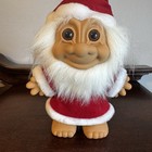 8    Vintage Large Christmas Russ Berrie Troll Doll Holiday Santa Claus Red