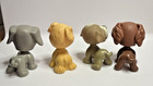 Lot Of 4 Cute Plastic Puppy Dog Figures  Small Animal Figurines  Various Breeds